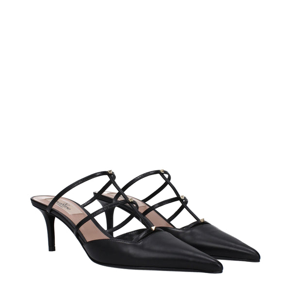 Valentino Garavani Black Leather Sandals