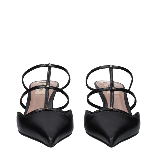 Valentino Garavani Black Leather Sandals