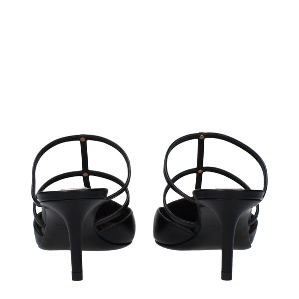 Valentino Garavani Black Leather Sandals