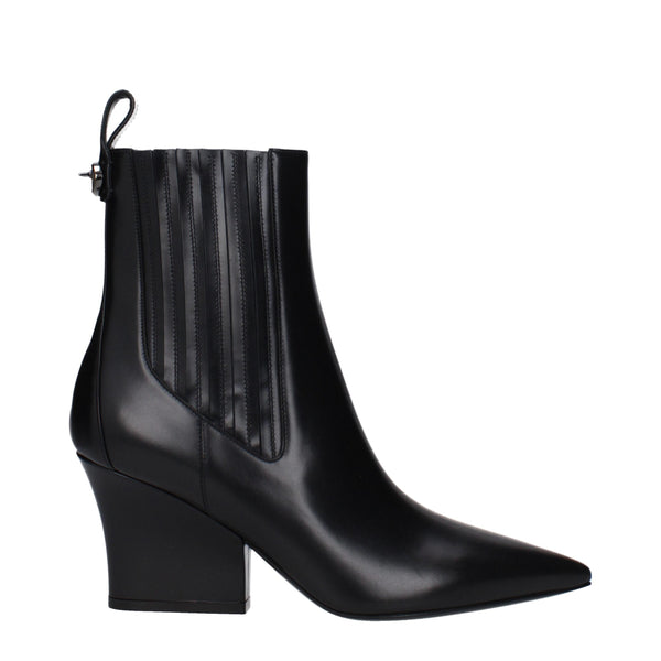 Valentino Garavani Black Leather Ankle Boots
