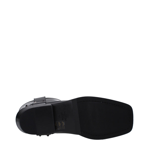 Valentino Garavani Black Leather Ankle Boots