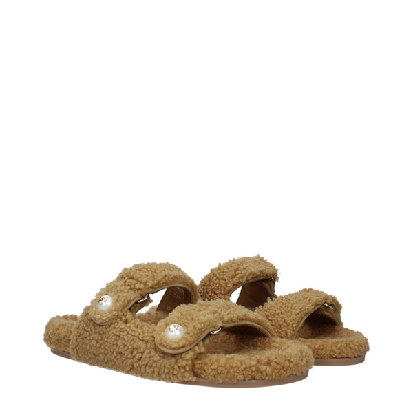 Jimmy Choo Brown Fabric Slippers Sandals