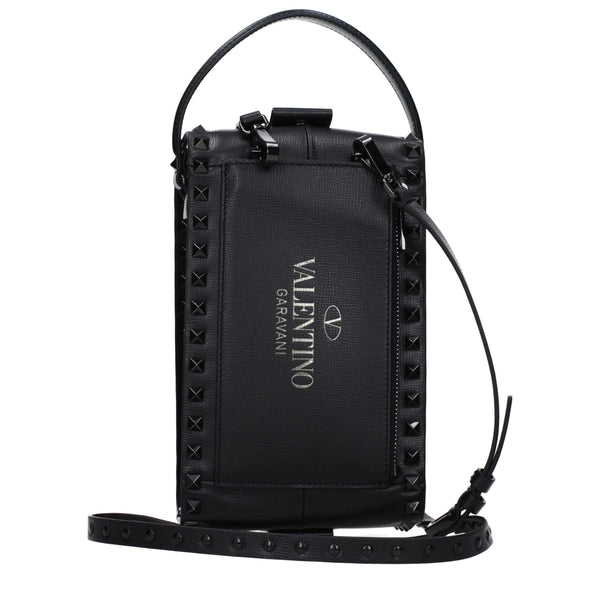 Valentino Garavani Black Leather Clutch Bags