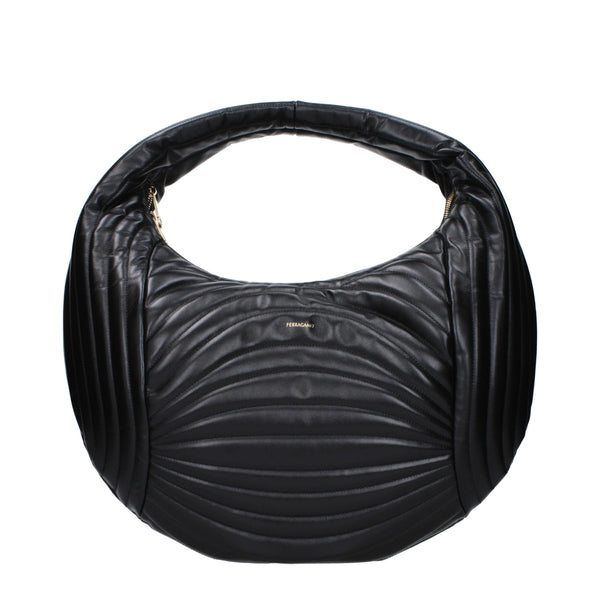 Salvatore Ferragamo Black Leather Handbags