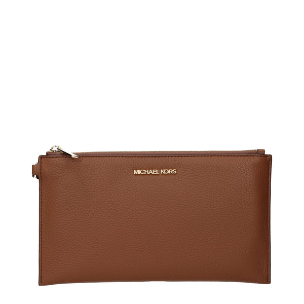 Michael Kors Brown Leather Clutch Bags