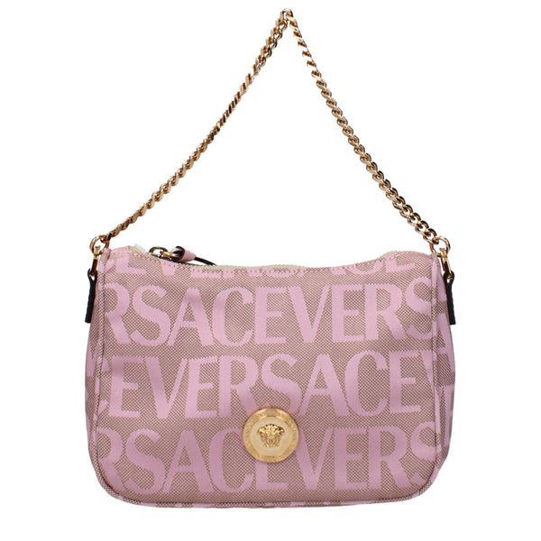 Versace Pink Fabric Handbags
