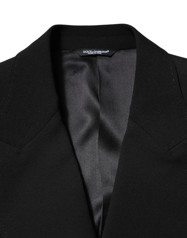 Dolce & Gabbana Black SICILIA Double Breasted Coat Blazer