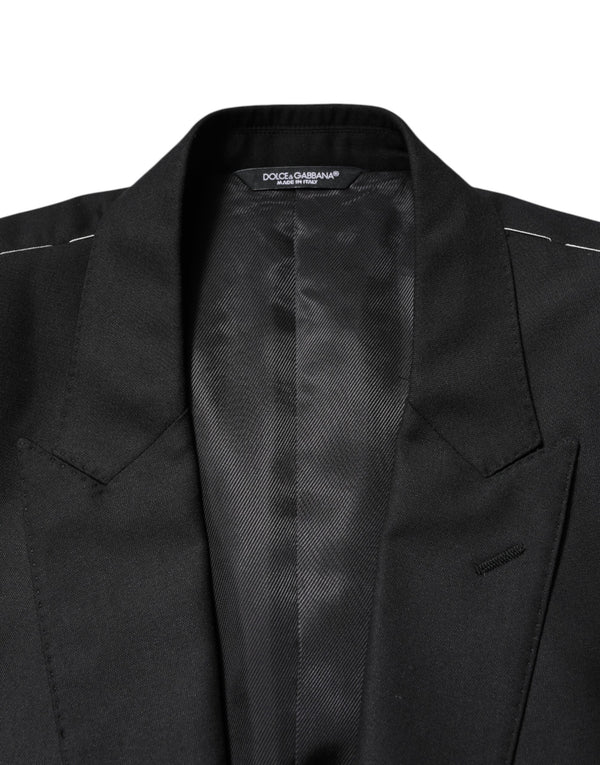 Dolce & Gabbana Black Wool Single Breasted Jacket Blazer