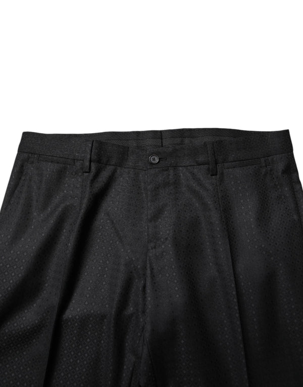 Dolce & Gabbana Black Jacquard Single Breasted 2 Piece Suit