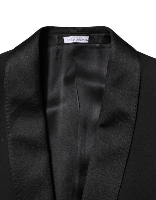 Dolce & Gabbana Black Wool 3 Piece Single Breasted Suit