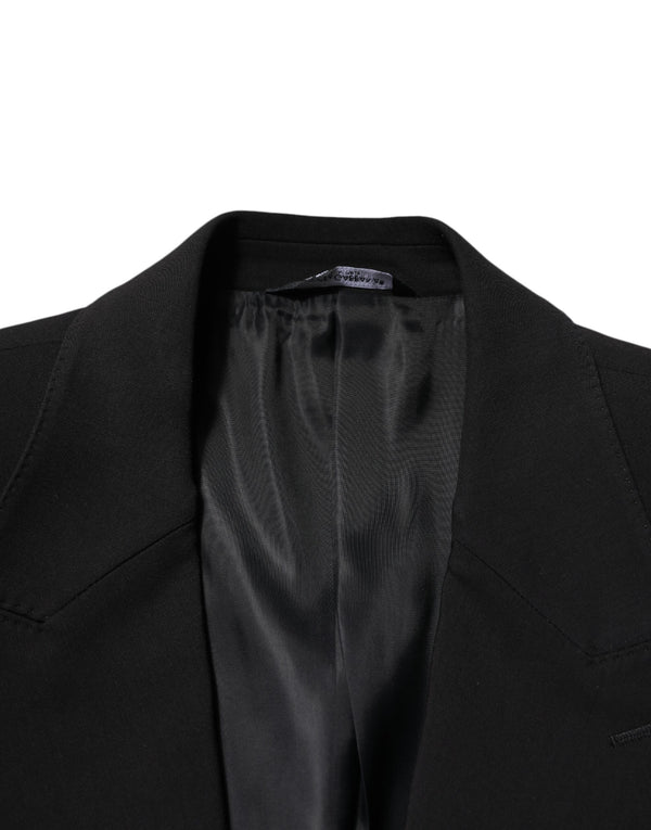 Dolce & Gabbana Black Cotton Single Breasted 2 Piece Suit