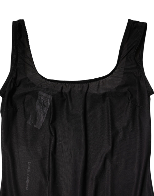 Dolce & Gabbana Black Nylon Sleeveless Round Neck Tank Top