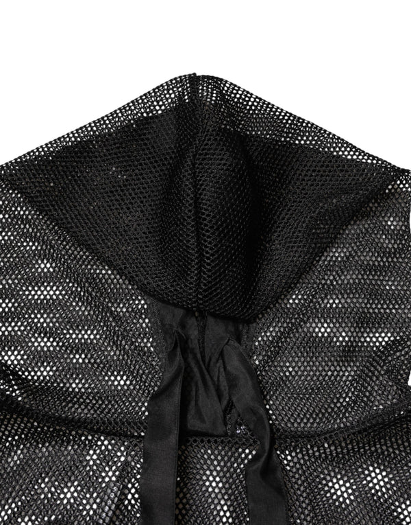Dolce & Gabbana Black See Through Hooded Pullover Sweater