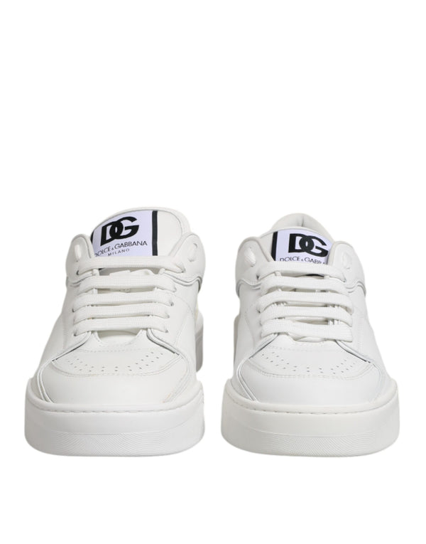 Dolce & Gabbana White Miami Leather Low Top Sneakers Shoes