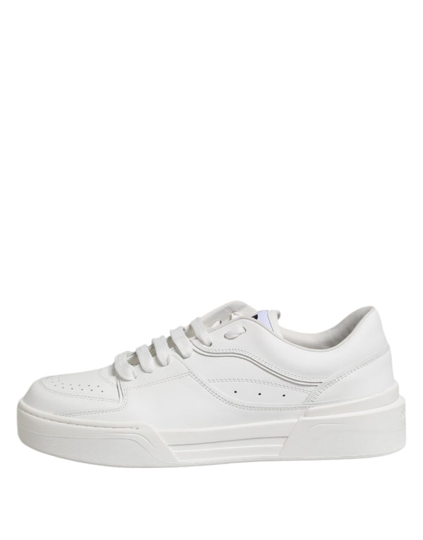 Dolce & Gabbana White Miami Leather Low Top Sneakers Shoes