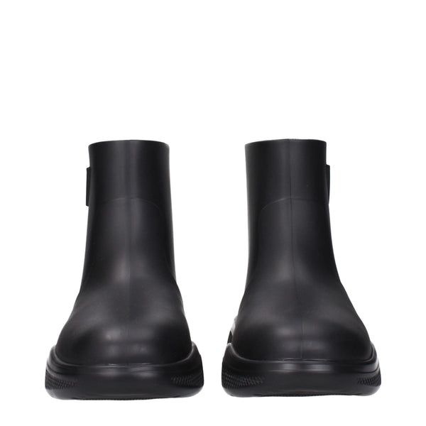 Prada Black Cotton Ankle Boots