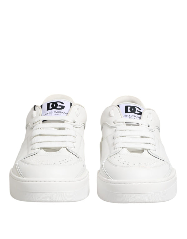Dolce & Gabbana White Miami Leather Low Top Sneakers Shoes