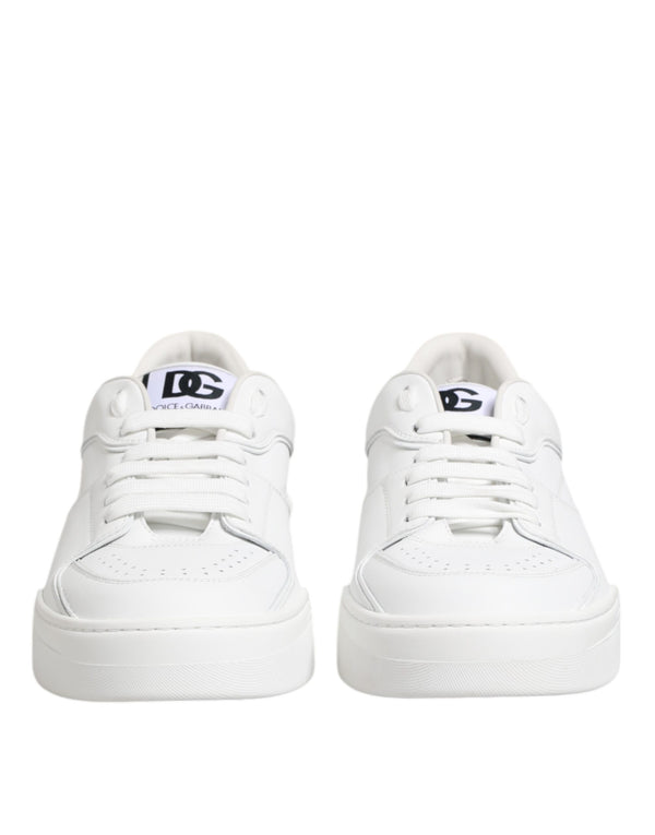 Dolce & Gabbana White Miami Leather Low Top Sneakers Shoes