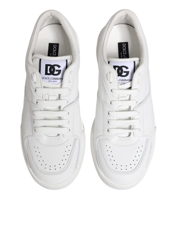 Dolce & Gabbana White Miami Leather Low Top Sneakers Shoes