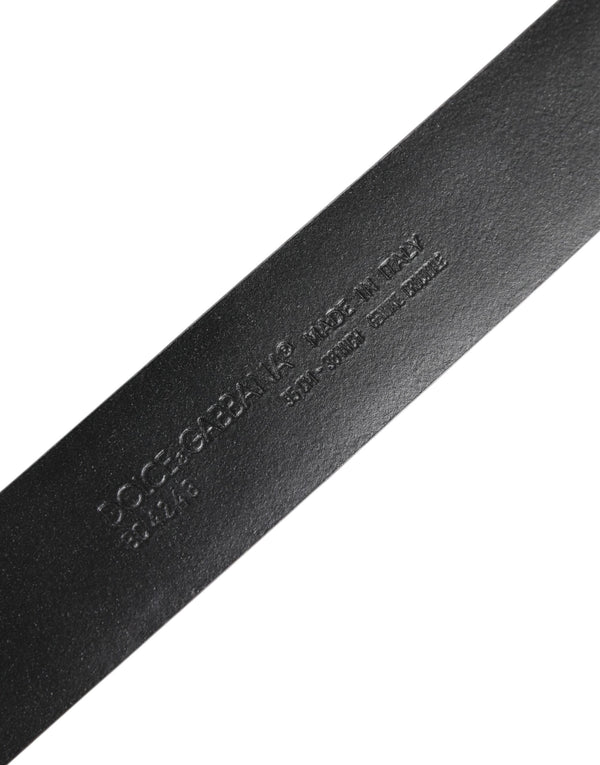 Dolce & Gabbana Black Exotic Leather DG Logo Buckle Belt