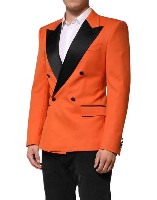 Dolce & Gabbana Orange SICILIA Double Breasted Coat Blazer