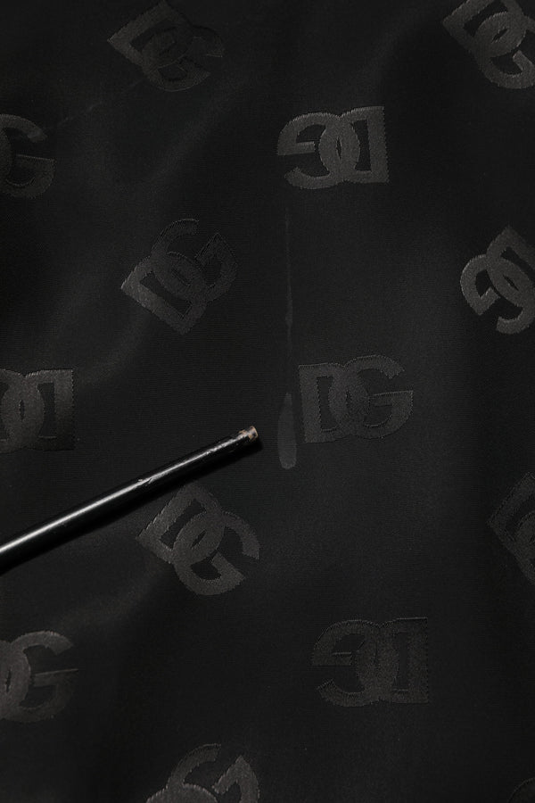 Dolce & Gabbana Black Polyester Logo Monogram Coat Jacket