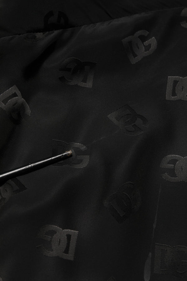Dolce & Gabbana Black Polyester Logo Monogram Coat Jacket