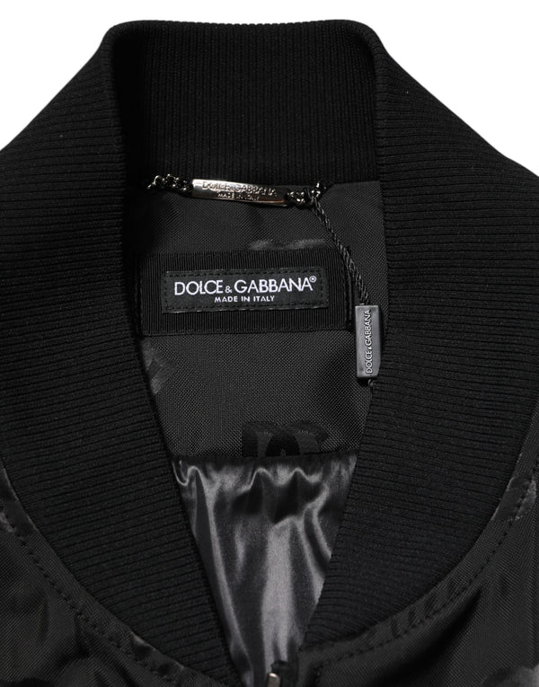 Dolce & Gabbana Black Cargo Windbraker Logo Mania Jacket