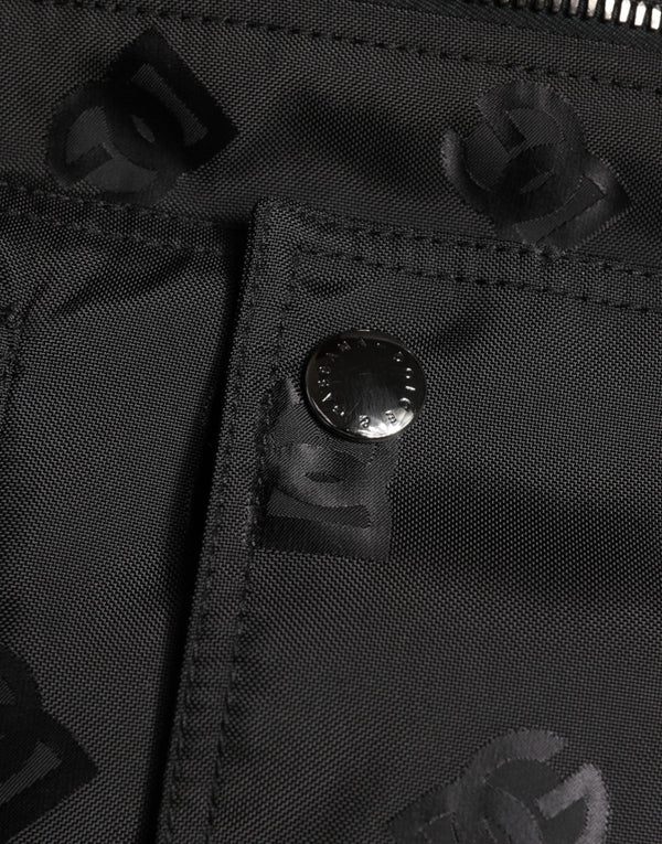Dolce & Gabbana Black Cargo Windbraker Logo Mania Jacket