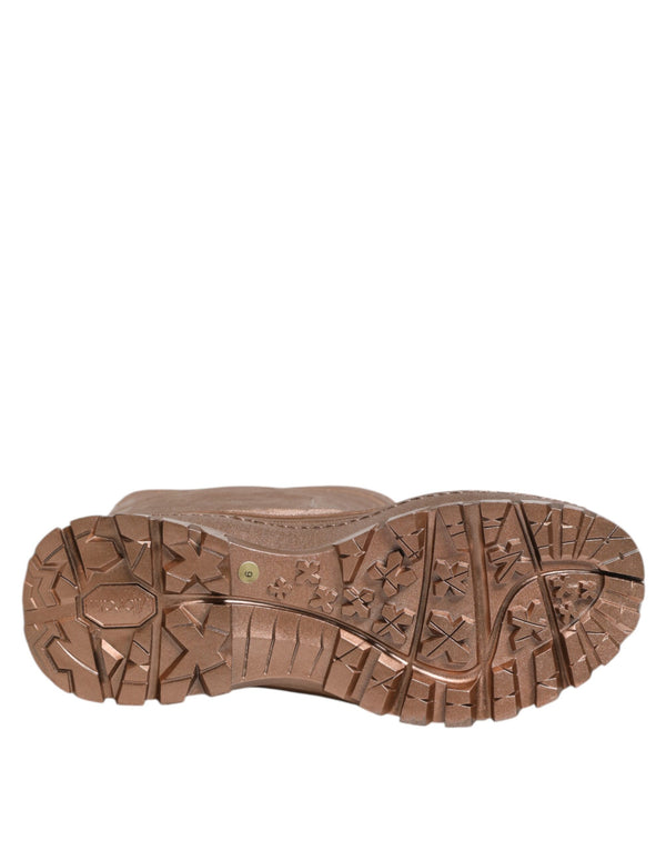 Dolce & Gabbana Metallic Gold Pull On Rain Boots Shoes