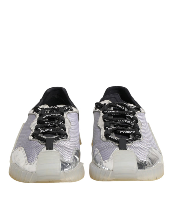 Dolce & Gabbana Black Silver NS1 Men Low Top Sneakers Shoes