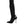 Dolce & Gabbana Black Leather Ribbed Knit Knee Boots Shoes