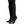 Dolce & Gabbana Black Leather Ribbed Knit Knee Boots Shoes