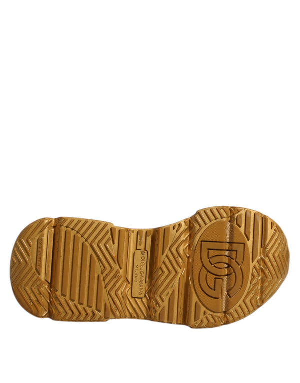 Dolce & Gabbana White Gold Daymaster Low Top Sneakers Shoes