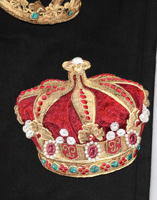 Dolce & Gabbana Black Baroque Royal Men Dress Trouser Pants