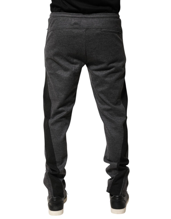 Dolce & Gabbana Gray Black Wool Blend Jogger Sweatpants  Pants