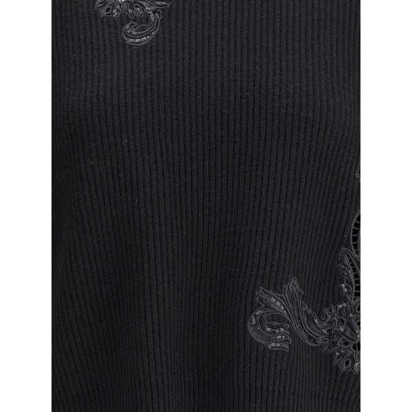 Versace Barocco Leaf Embroidered Sweater