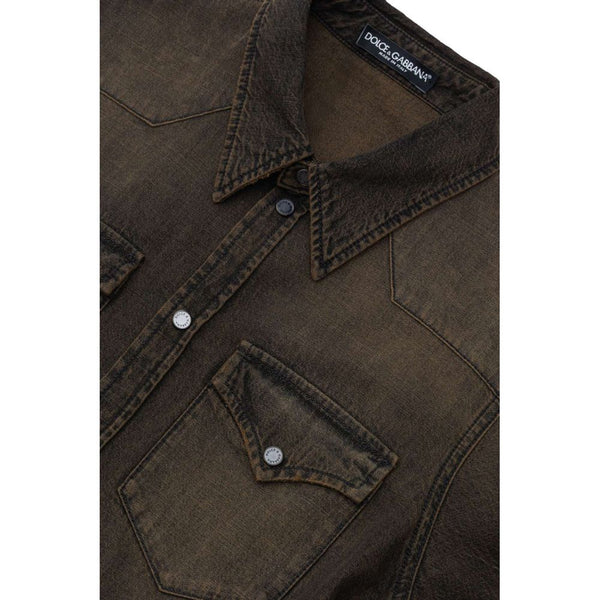 Dolce & Gabbana Brown Cotton Denim