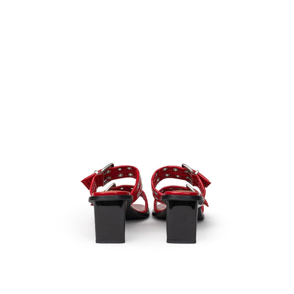 Ganni Red Leather Sandal