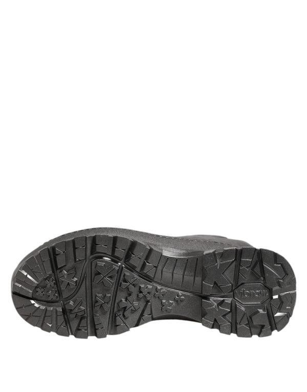 Dolce & Gabbana Black Argento Pull On Rain Boots Shoes