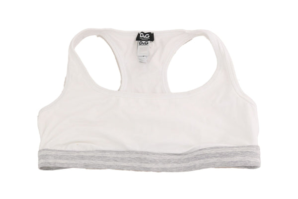 Dolce &amp; Gabbana White Cotton Sport Stretch -rintaliivit