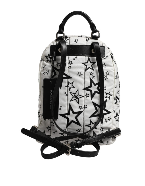 Dolce & Gabbana White DG Stars Print Nylon Travel Backpack Bag