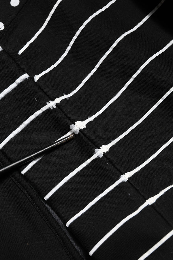 Dolce & Gabbana Black Stripes Hooded Men Sweatshirt Sweater