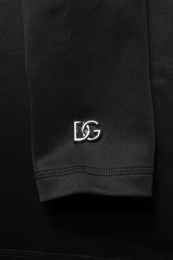 Dolce & Gabbana Black Polyester Turtleneck Pullover Sweater