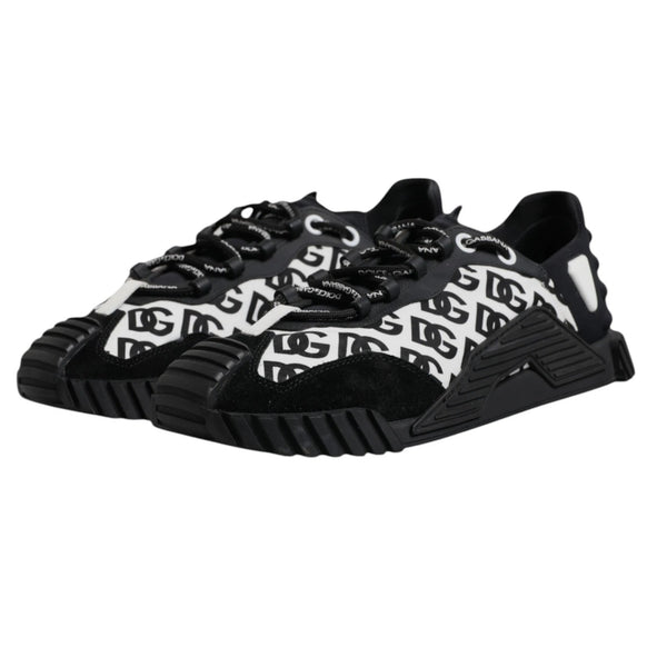 Dolce & Gabbana Black Logo Lace Up Low Top NS1 Sneakers