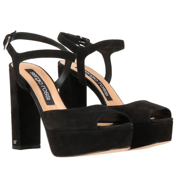 Sergio Rossi Black Velvet Sandal