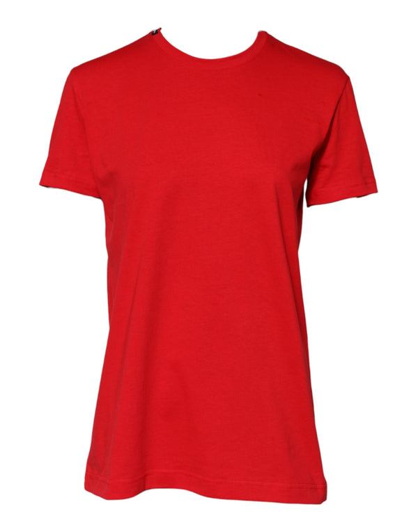 Dolce & Gabbana Red Crew Neck Short Sleeves Tee T-shirt