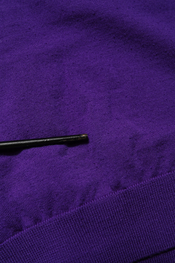 Dolce & Gabbana Purple Wool Knit V-neck Cardigan Sweater