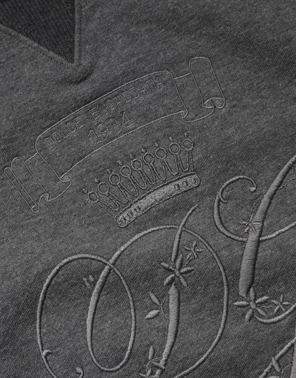 Dolce & Gabbana Gray DG Logo Embroidered Pullover Sweater