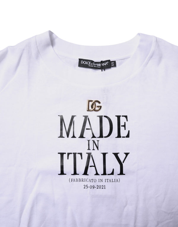 Dolce & Gabbana White Short Sleeves DG Logo Print Top T-shirt